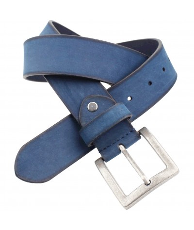 Cinturón Piel Color Azul